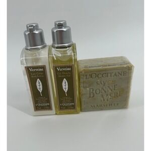 L'Occitane 3 piece Summer Zest‎ Verveine Collection including Make-up Bag